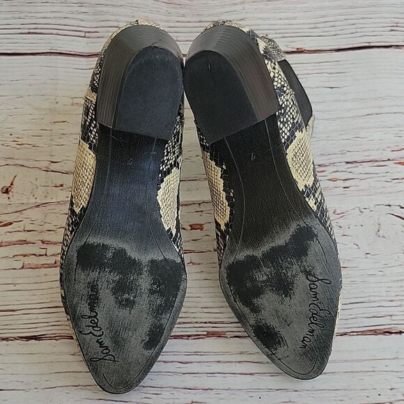SAM EDELMAN Western Styled Snake Patterned Ankle Boots Size 7 - Picture 7 of 9
